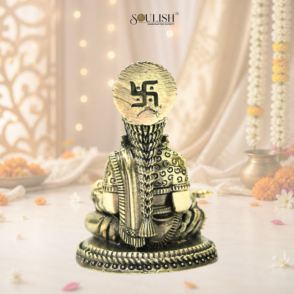 Goddess Annapurna Brass Idol | Handcrafted Annapurna Devi Murti for Home Temple
