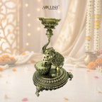 Elephant Brass Diya- Elephant Lamp Oil Diya
