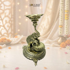 Elephant Brass Diya- Elephant Lamp Oil Diya