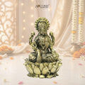 Lakshmi on lotus with swan brass idol