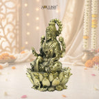 Lakshmi on lotus with swan brass idol