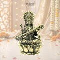Saraswati on Lotus Brass Idol