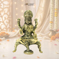Lakshmi Sitting on Sinhasan Brass Idol