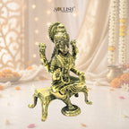 Lakshmi Sitting on Sinhasan Brass Idol
