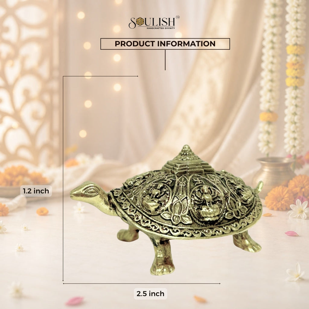 Vastu Tortoise with Ashtalakshmi Shree Yantra | Superfine Brass Prosperity Idol
