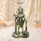Lord Hanuman Standing on Stone Brass Idol | Handcrafted Brass Murti for Home Temple, Pooja & Spiritual Decor