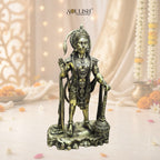 Lord Hanuman Standing on Stone Brass Idol | Handcrafted Brass Murti for Home Temple, Pooja & Spiritual Decor