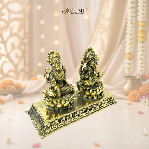 Lakshmi Ganesha Brass Idol