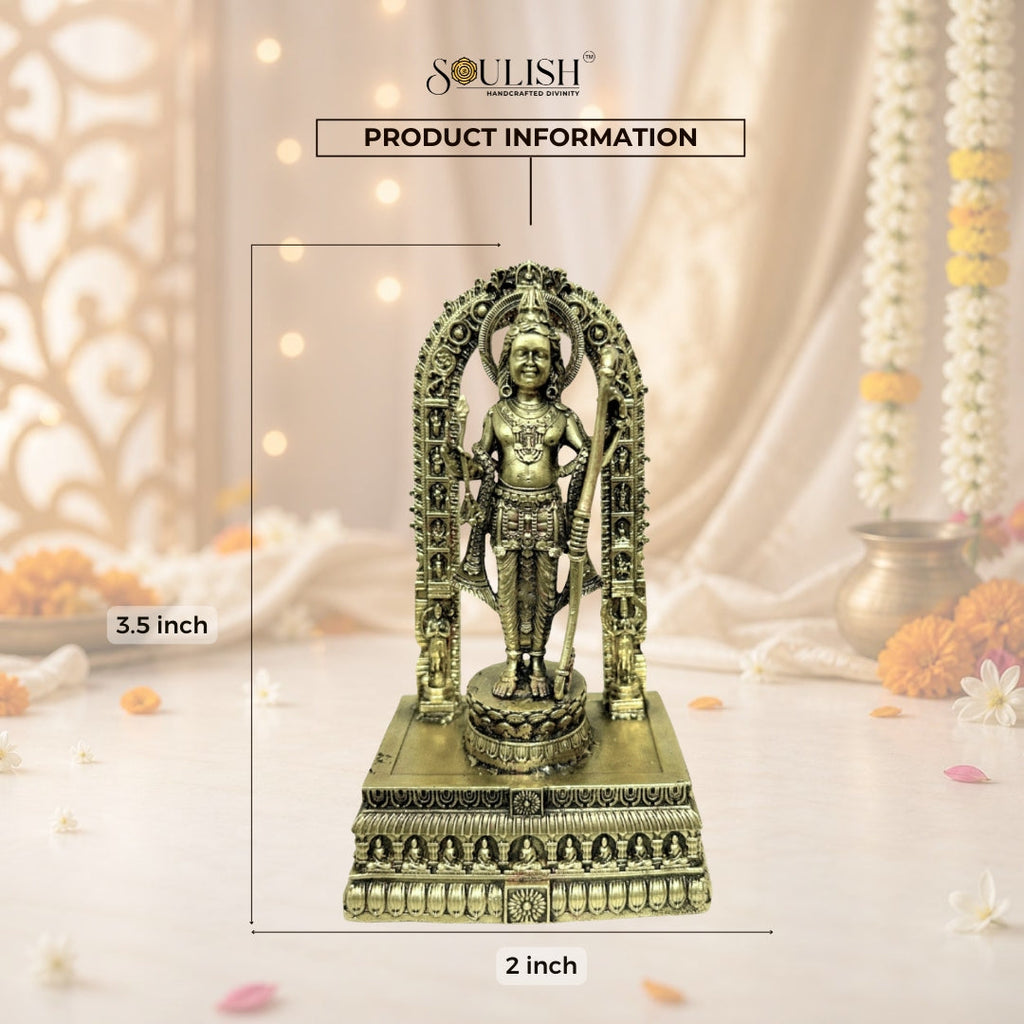 Ram Lalla Brass Idol | Handcrafted Brass Murti for Pooja & Home Temple