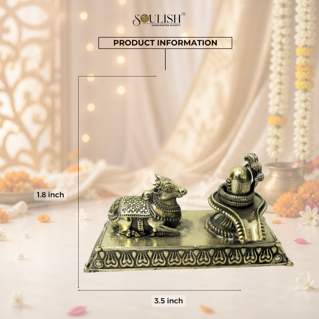 Nandi Shivlingam Brass Idol