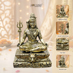 Lord Shiva Meditating Brass Idol – Spiritual Home Décor & Divine Sculpture