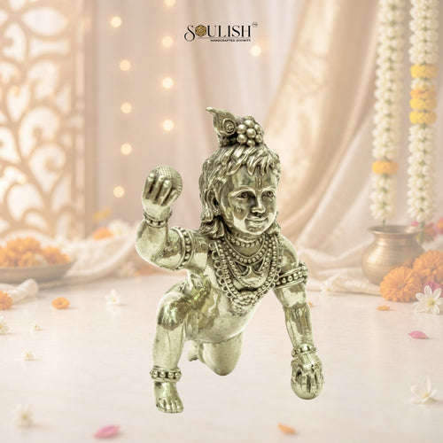 Laddu Bal Gopal Krishna Brass Idol