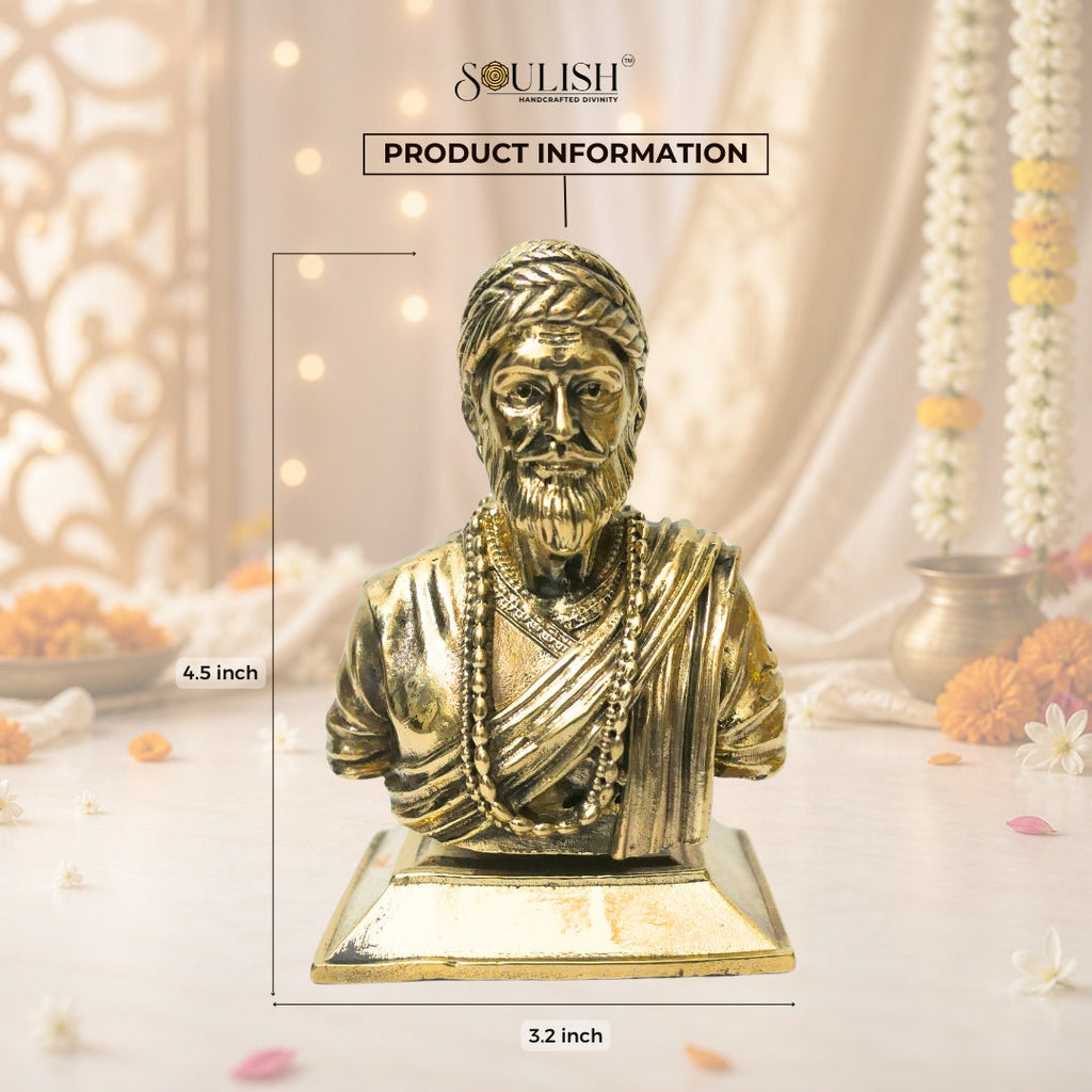 Chhatrapati Shivaji Maharaj Brass Idol | Handcrafted Brass Statue