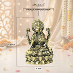 Lakshmi Sitting on Lotus Brass Goddess Idol