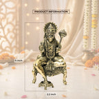 Lord Hanuman Seated on Diwan Brass Idol – Strength & Devotion Home Décor