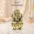 Lord Ganesha on Lotus Brass Idol – Auspicious Spiritual Home Décor
