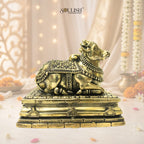 Nandi Brass Statue – Sacred Bull of Lord Shiva, Spiritual Home Décor