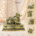 Nandi Brass Statue – Sacred Bull of Lord Shiva, Spiritual Home Décor