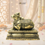 Nandi Brass Statue – Sacred Bull of Lord Shiva, Spiritual Home Décor