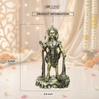 Lord Hanuman Standing on Stone Brass Idol | Handcrafted Brass Murti for Home Temple, Pooja & Spiritual Decor