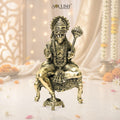 Lord Hanuman Seated on Diwan Brass Idol – Strength & Devotion Home Décor