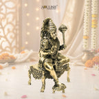 Lord Hanuman Seated on Diwan Brass Idol – Strength & Devotion Home Décor